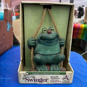 Green Frog Swinger Garden or Porch Accent